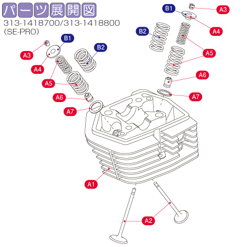 エイプ100系 ULTRA-SEシリンダーヘッドASSY パッキングリスト